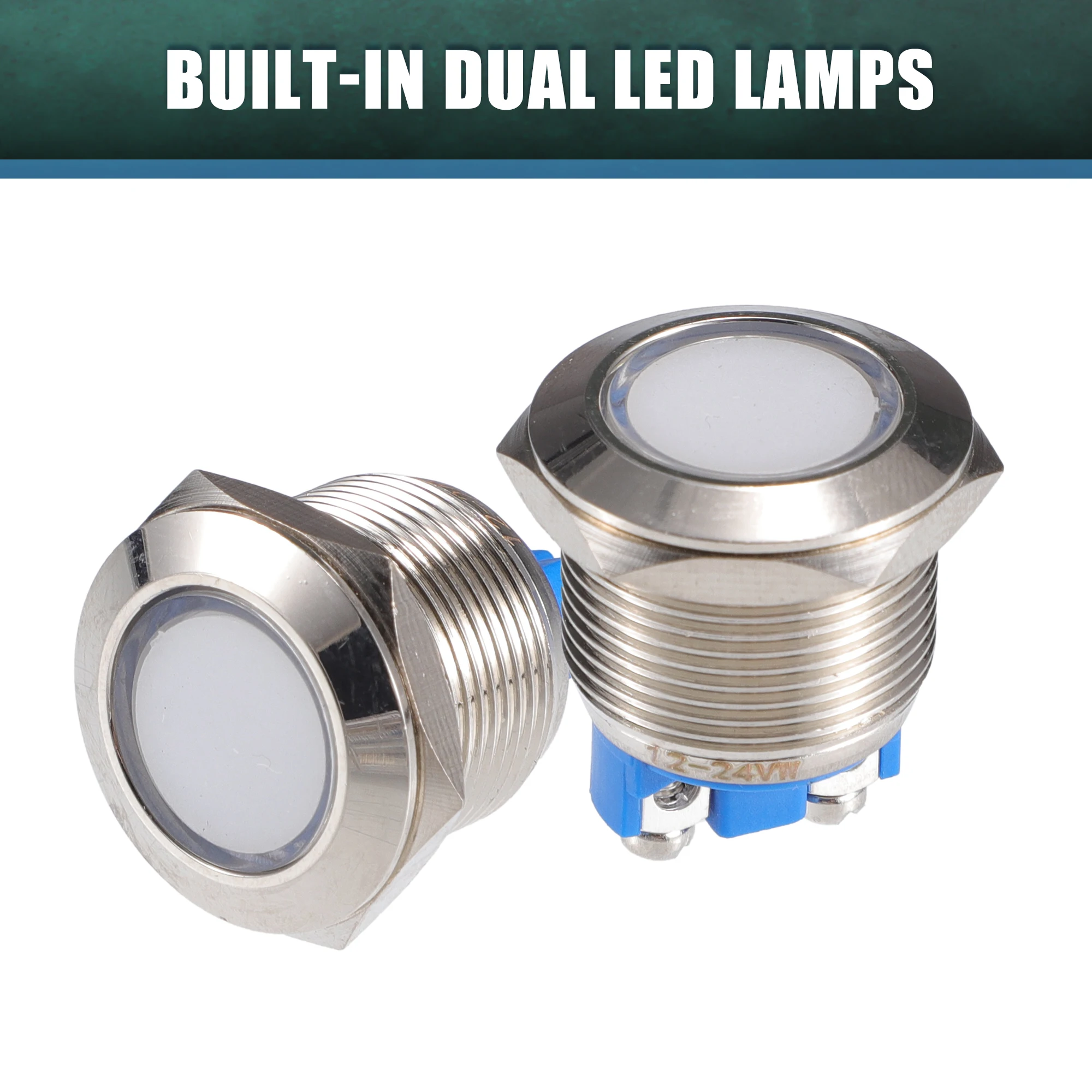 

UXCELL 5 шт. Светодиодный индикатор 19 мм 12 В переменного тока постоянного тока с металлическим корпусом Водонепроницаемая контрольная сигнальная лампа для автомобиля, грузовика, лодки, разноцветная