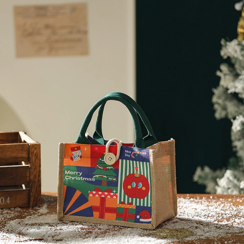 แฟชั่น Creative Christmas Eve Tote กระเป๋าน่ารักกระเป๋าขนาดใหญ่ความจุกระเป๋าถือขนาดเล็กแบบพกพาการ์ตูนพิมพ์มือถือของขวัญกระเป๋า