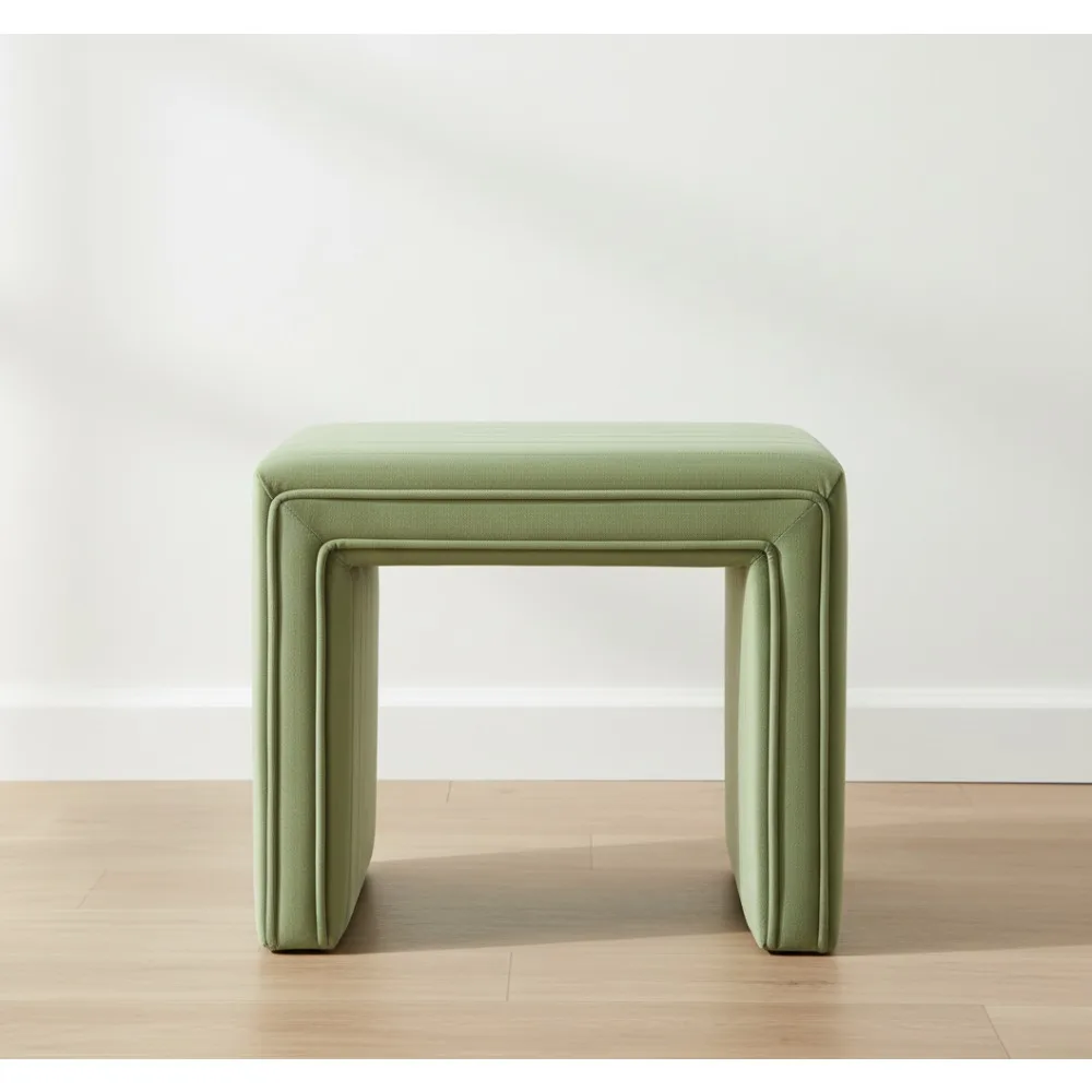 مسند قدم عثماني مخملي معنقدة حديث - مقعد مخملي أخضر لديكور غرفة المعيشة وغرفة النوم #1