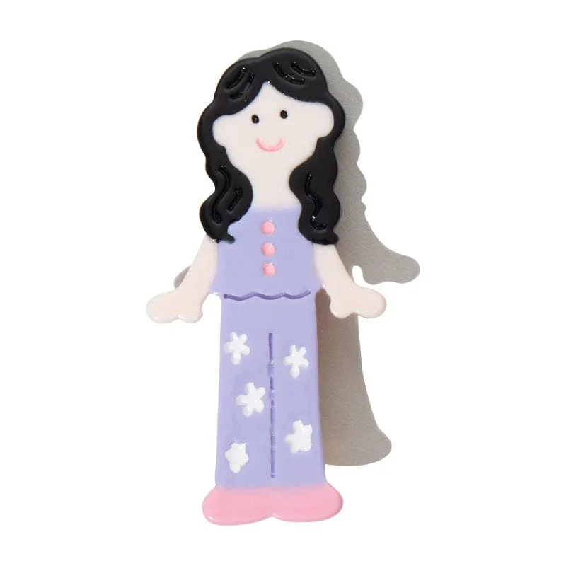 

Twin Girl 'Yun' Hair Jaw Clip Duckbill Clip, Cute Acetate Hair Clip, Retro Girl Hair Accessory, 2.36 Inch