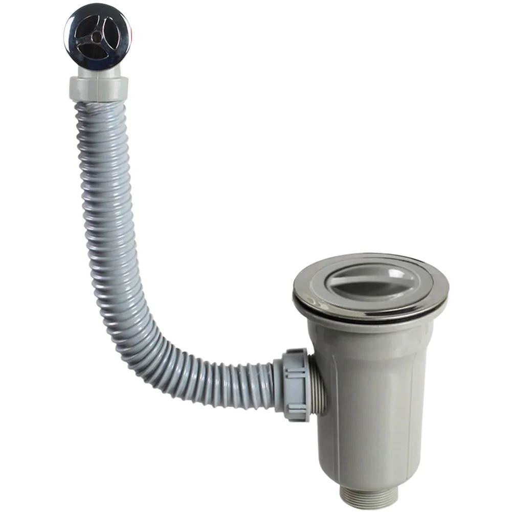 1Set Stainless Steel Sink Drain Strainer Basket 114mm Overflow Optional Anti Clog With Double-layer Basket And 2mm Mesh Holes