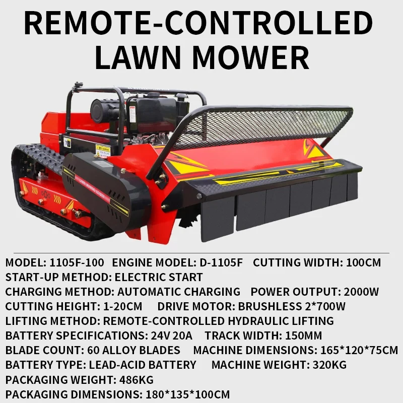 Remote-Controlled Wireless Garden Tracked Lawn Mower Landscaping, Garden Trimmers, and Tracked Lawn Mowers(Customized)