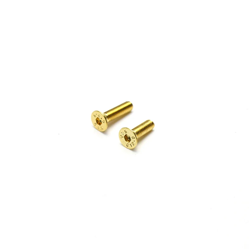 Tornillo hexagonal de cabeza plana m3, chapado en oro tornillo de titanio, grado 12,9 YFS, adecuado para accesorios de mantenimiento de vehículos RC