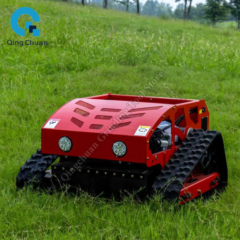 Lawn Mower Agricultural Remote-Controlled Tracked Orchard Lawn Mower Four Stroke Tracked Orchard Weeding Machine
