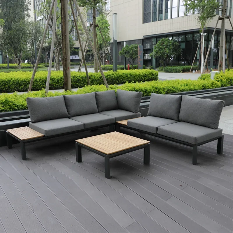 Outdoor furniture manufacturers teak sofa outdoor patio patio garden aluminum alloy corner leisure sofa combination