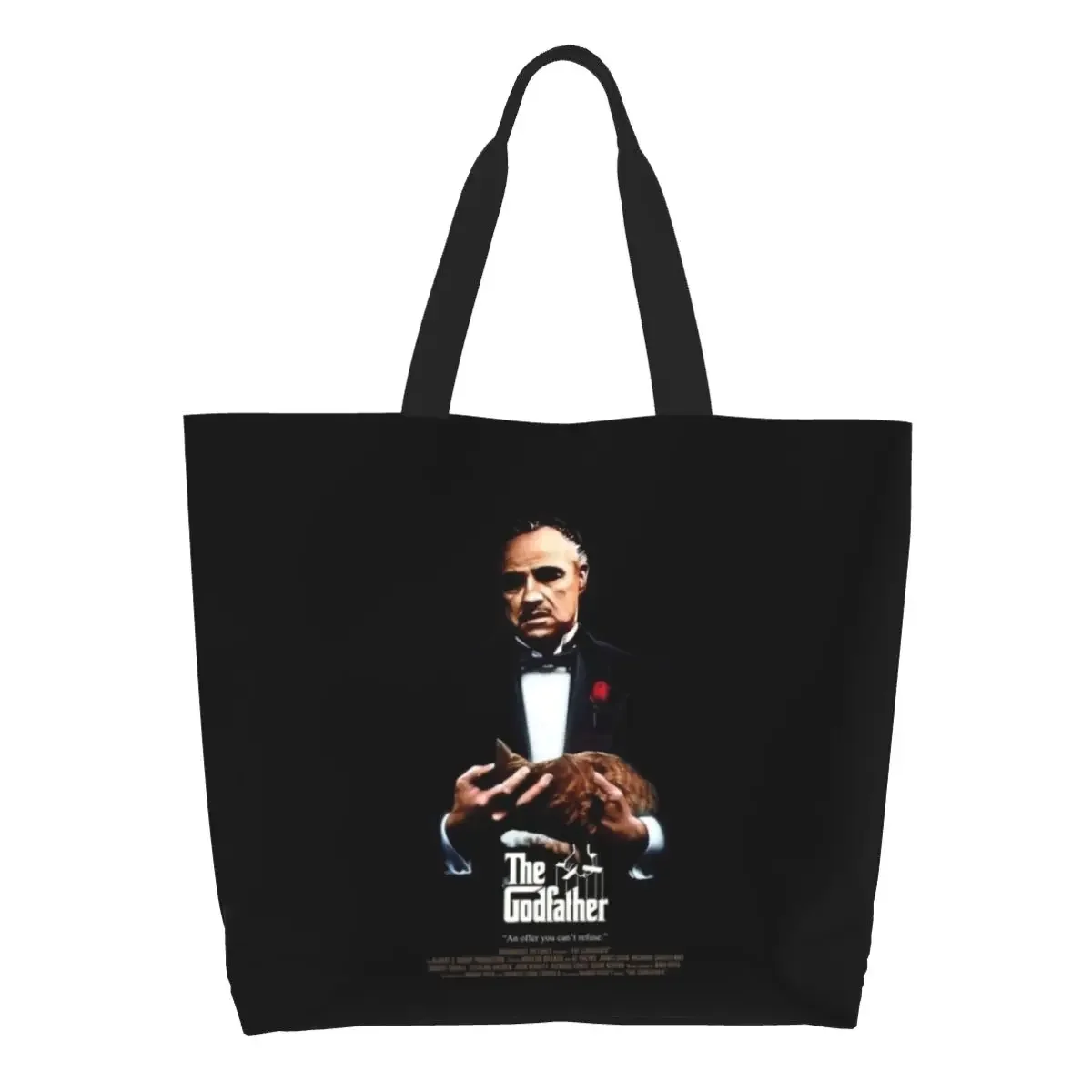 

Gangster Movie The Godfather Grocery Shopping Tote Bag Women Fashion Film Canvas Shopper Shoulder Bag Big Capacity Handbags