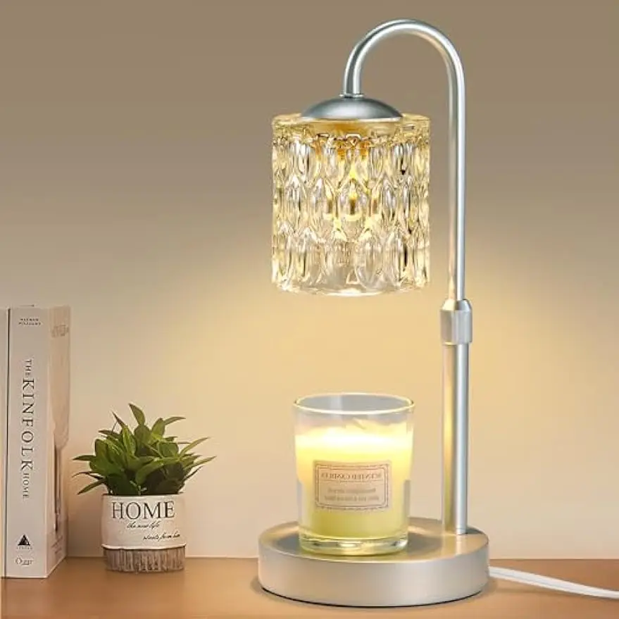 

Dimmable Candle Warmer Lamp with Timer, Adjustable Height Electric Wax Melter for Home Decor and Gifts