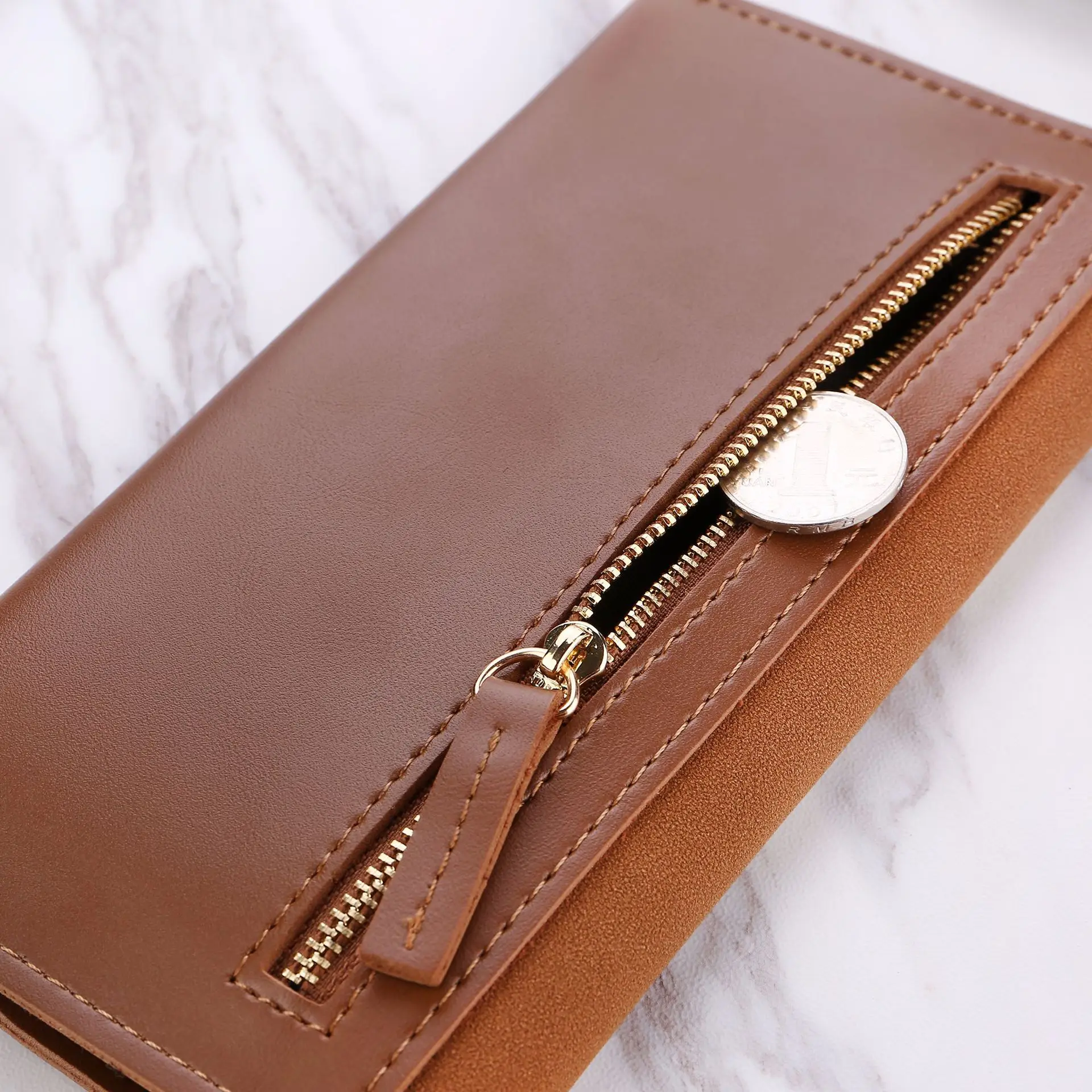 2023 Leather Women Wallets Hasp Lady Moneybags Zipper Coin Purse Woman Envelope Wallet Money Cards ID Holder Bags Purses Pocket