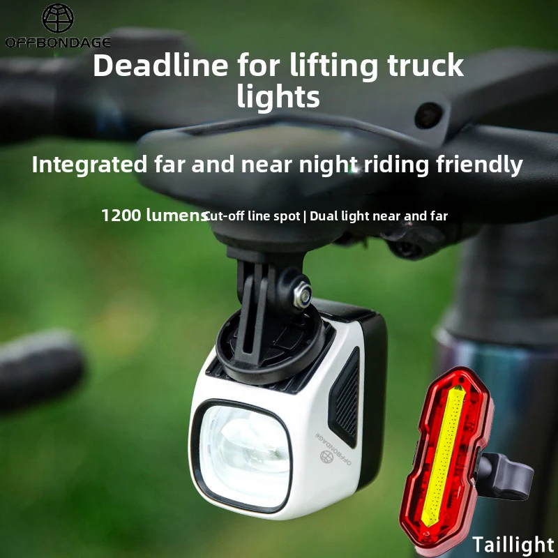 

1200LM Bicycle Headlight Remote Control Rechargeable MTB Bike Front Light Waterproof Night Cycling Light Flashlight Accessories