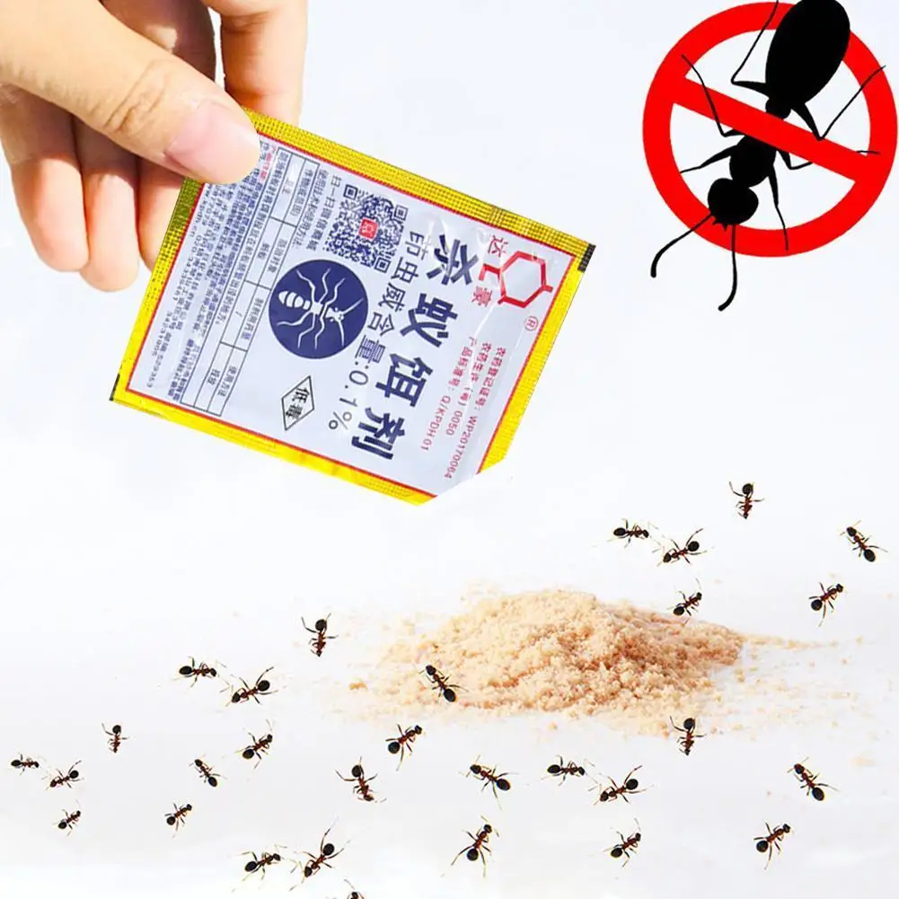 5pcs Strong Ant Killing Bait Powder scarafaggio insetto che uccide formiche gialle e nere sparse intorno al nido rimosso