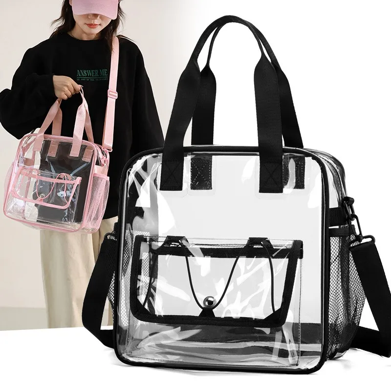 PVC Transparent Waterproof Beach Bag Swimming Tote Bag Crossbody Shoulder Handbag for Pool Gym Yoga Travel Summer Sports Storage