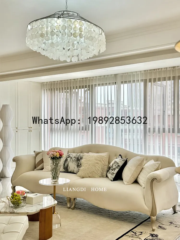 HYS solid wood three-person four-person sofa first layer cowhide straight row leather sofa