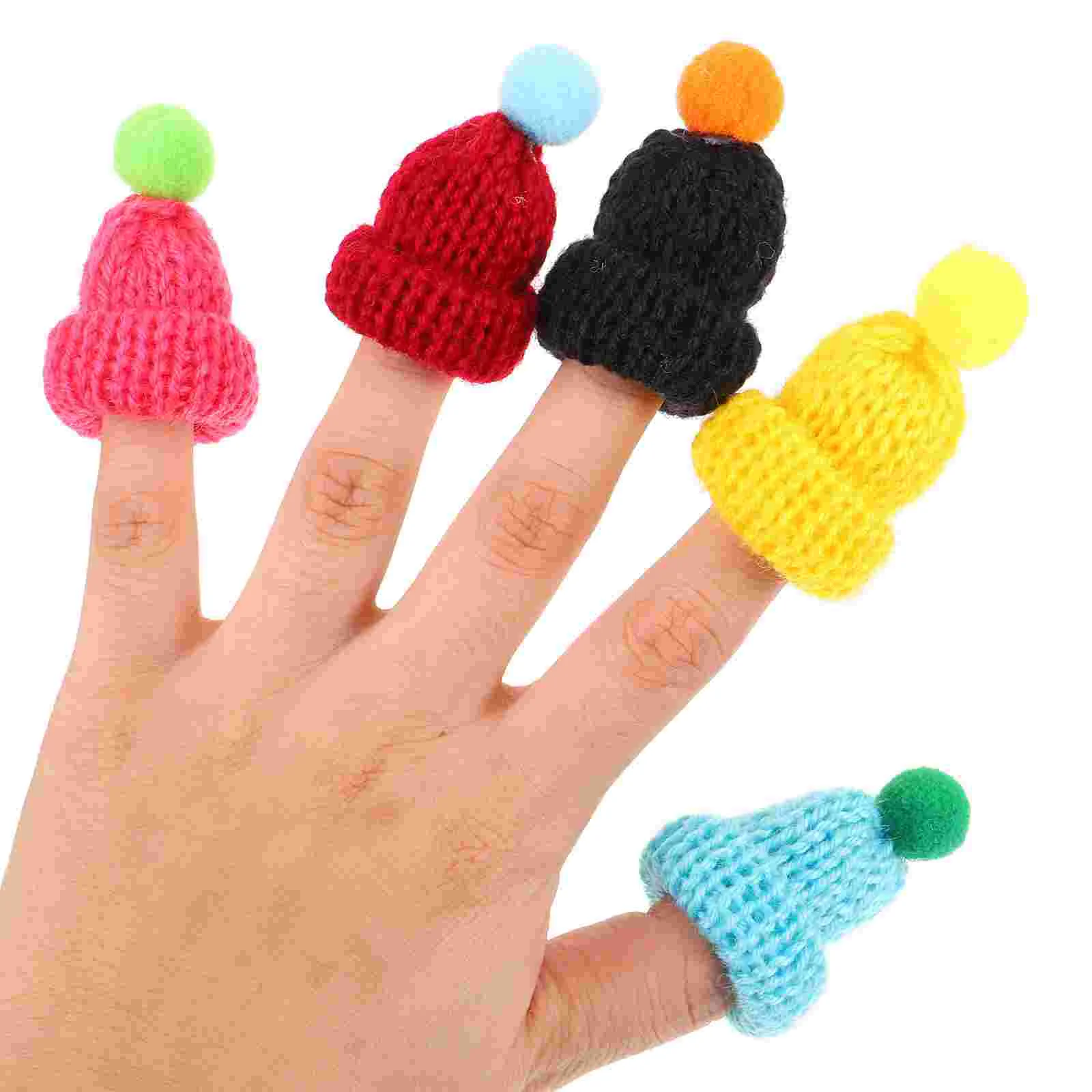 55pcs DIY Mini Hats Decorations Knitting Hat Toys Handmade Craft Supplies for Kids Girls (Mixed Color)