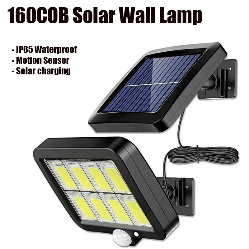 

Solar Split Wall Lamp 3 Modes IP65 Waterproof 160COB Motion Sensor Garden Street Light Solar charging Lamp Garden Security Light