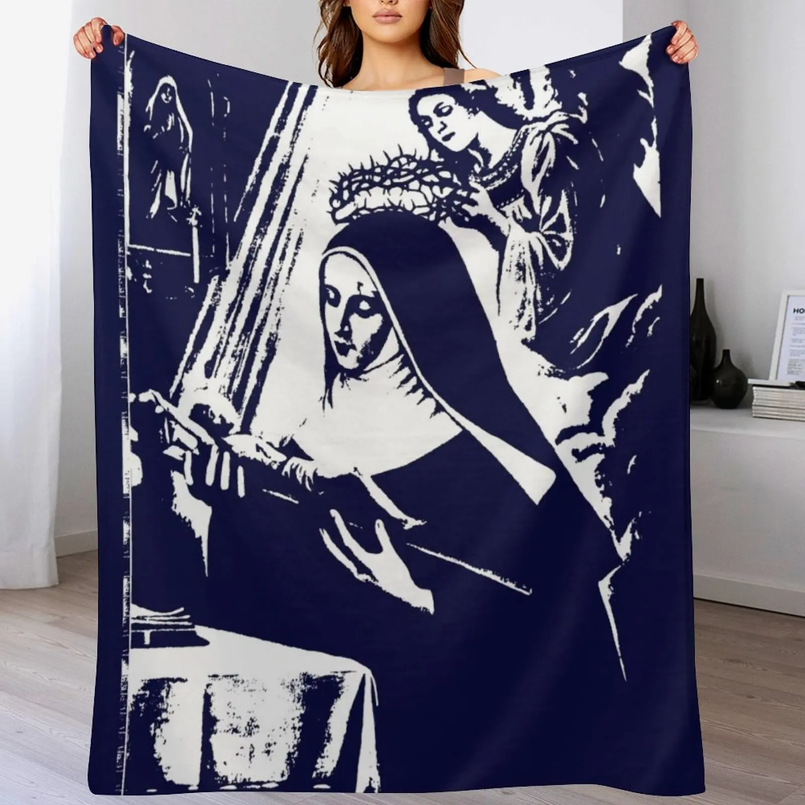 

Saint Rita of Cascia Throw Blanket Thin Soft Blanket for Summer Night Sleeping