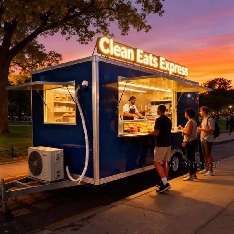 الولايات المتحدة الأمريكية القياسية الفاخرة المبيعات الساخنة التاكو البطاطس المقلية المخبوزة البطاطس ساندويتش حاوية شاحنة الغذاء التجارية