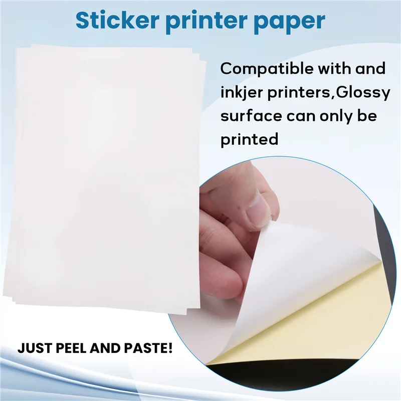 EF-50 folhas a4 branco autoadesivo à prova d'água etiqueta papel de superfície para impressora jato de tinta lazer copiadora