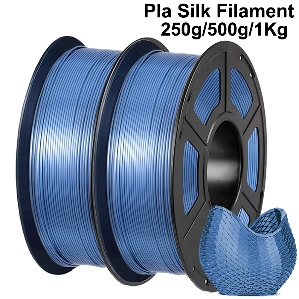 

250г 500г 3D-филамент PLA, шелковистый, серебристо-синий, 1.75мм, для 3D-принтеров, вакуумная упаковка