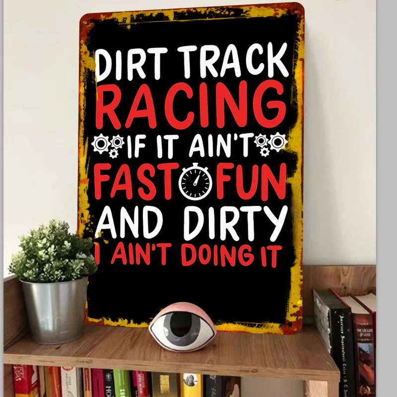 Dirt Track Racing Metal Wall Art If It Aint Fast Fun Decor for Garage Man Cave Racing Enthusiast Gift