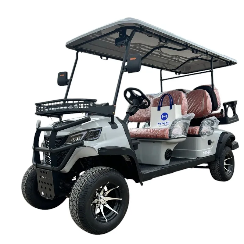 Wholesale  60 Volt Electric Street Legal 2 4 6 8 Seat 14 Inch Off-Road Tire Golf Kart 4 Seat Sightseeing Electric Golf Cart