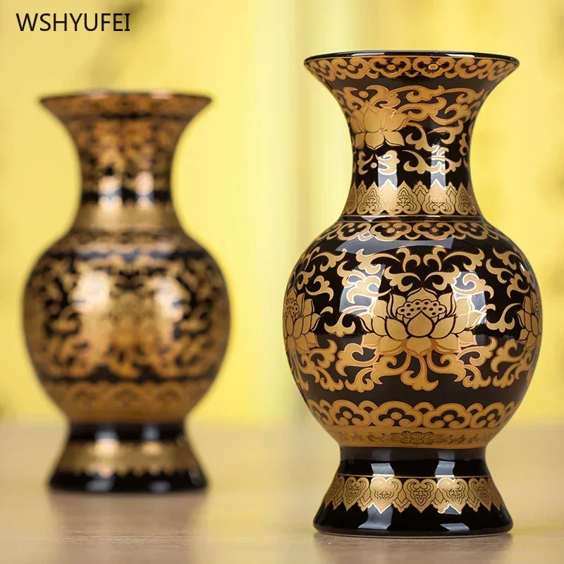 1pc ceramic vase  Buddhist temple supplies living room bedroom table temple sacrifice home decor feng shui Housewarming gift