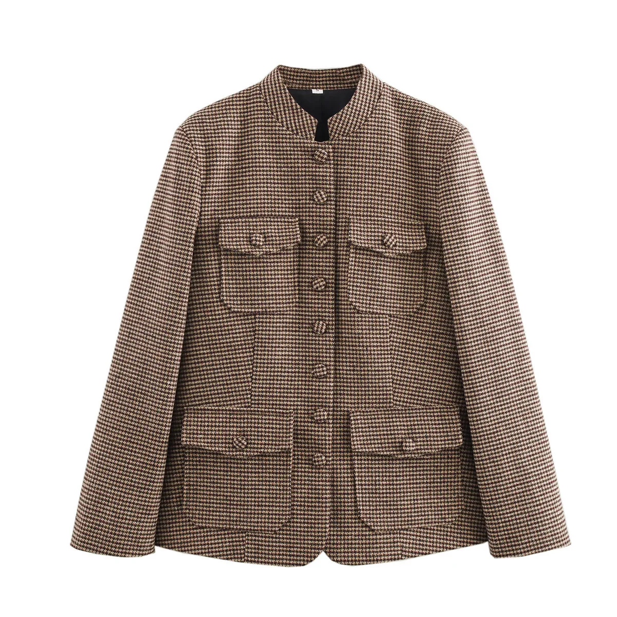 

Spring Vintage Plaid Women Jackets Fashion Streetwear Single Breasted O Neck Big Pockets Office Lady Jacket Fashion Streetwear