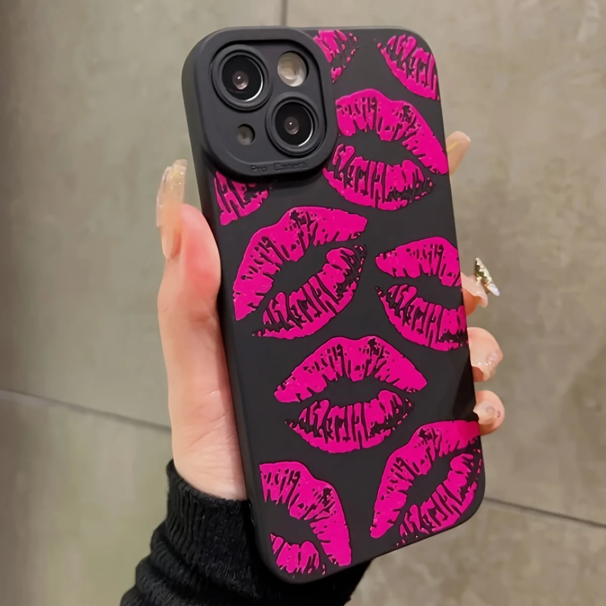 Rose Red Lip Luxury Pattern Case For Samsung Galaxy S24 S25 S23 S21 S22 5G Ultra Plus FE A26 A36 A34 A35 A53 A54 A55 A16 Cover