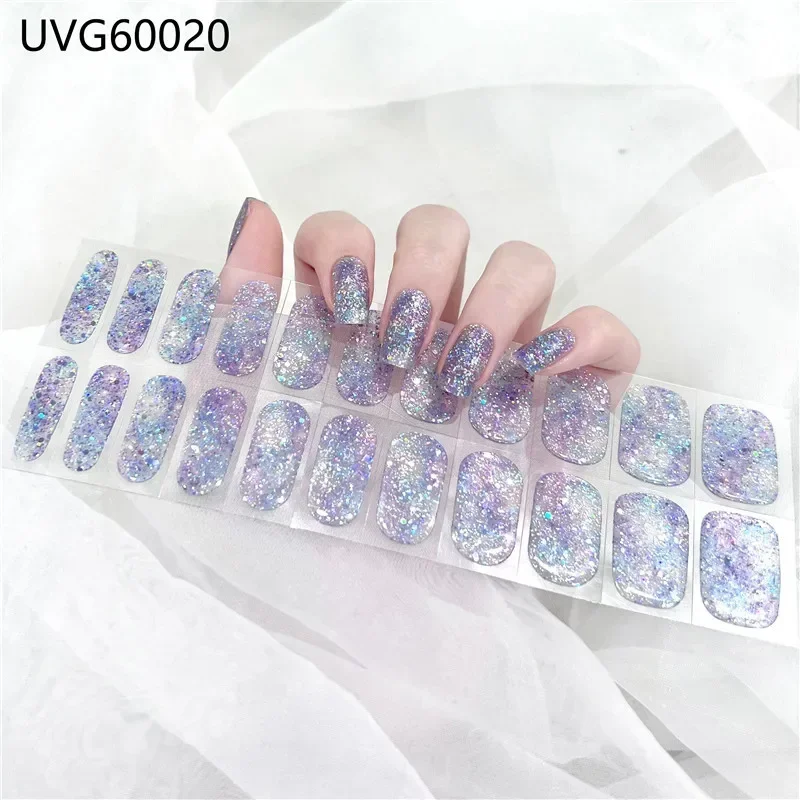 22 Tipps Gel Nagel tasche Aurora glänzende Nail Art Aufkleber Dekoration wasserdichte und langlebige komplette Set Nagel STciker UV-Lampe erforderlich