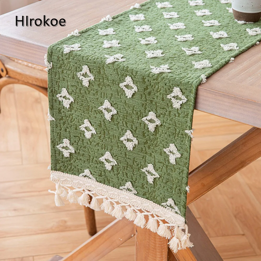 

Star Cut Flower Table Flag American Pastoral Style Cotton Long Tablecloth Cover Piano Cover Cloth Warm Atmosphere Bedside Towel