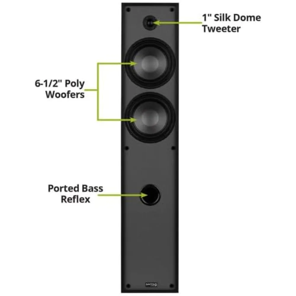 الصفحة الرئيسية - زوج مكبر صوت برجي كلاسيكي T65 قائم على الأرض (أسود)