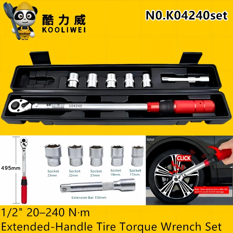 KOOLIWEI K04240set Digital Tire Torque Wrench Set 1/2