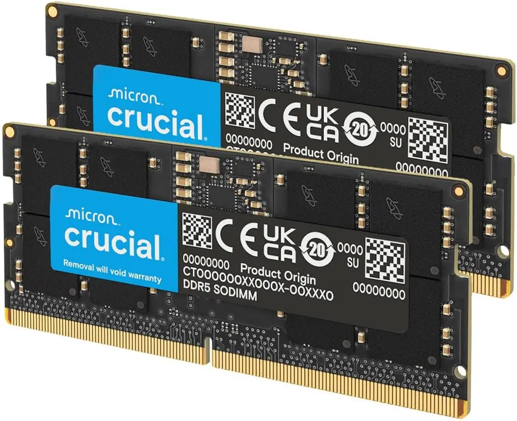 Crucial 128GB Kit (2X64GB) DDR5 RAM 5600MHz (or 5200MHz or 4800MHz) Laptop Memory Kit, SODIMM 262-Pin, Compatible with Latest
