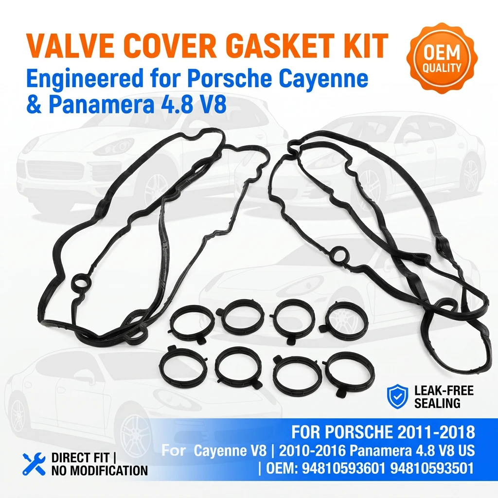 For Porsche Cayenne Panamera 94810593601 Valve Cover Gasket Set Fit 4.8 L T GAS Car Accessories  94810593501