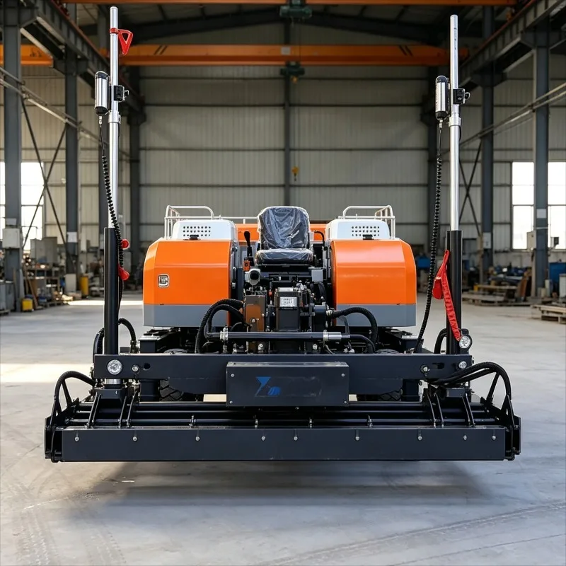 Laser Guided Screed Concrete Floor Leveling Machine Automatic Ride On Screed High Efficiency Concrete Finisher Warehouse Pouring