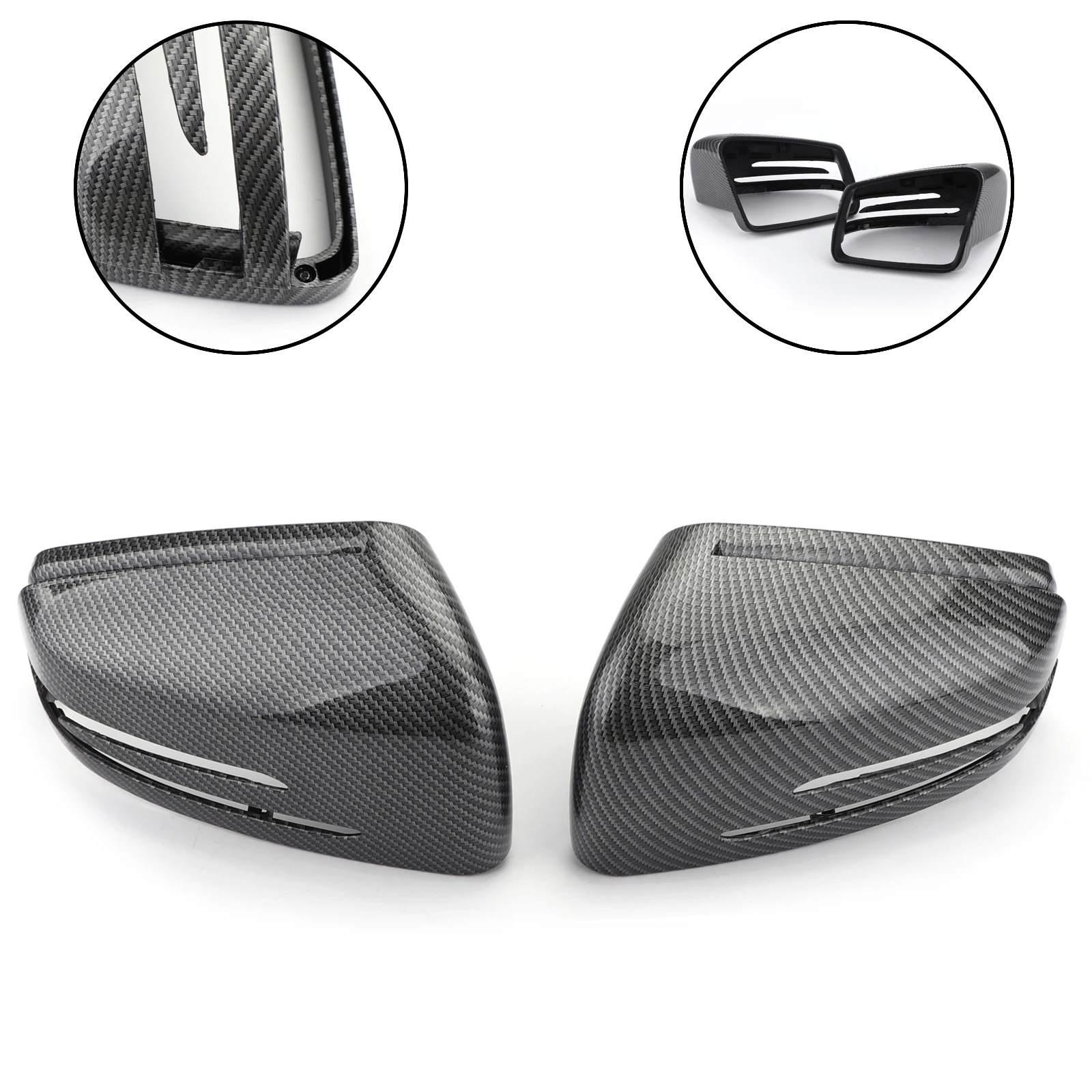 Carbon Fiber Rear View Side Mirror Cover Trim For Benz 2011-2018 Benz W212 W204