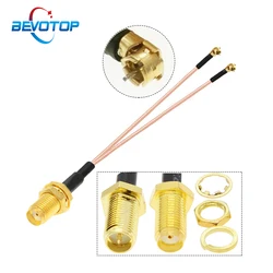 BEVOTOP RP-SMA / SMA Female to 2x Mini MS156 Male Plug SMA to DIY  Splitter Cable RG178 Pigtail WIFI Antenna Extension Jumper