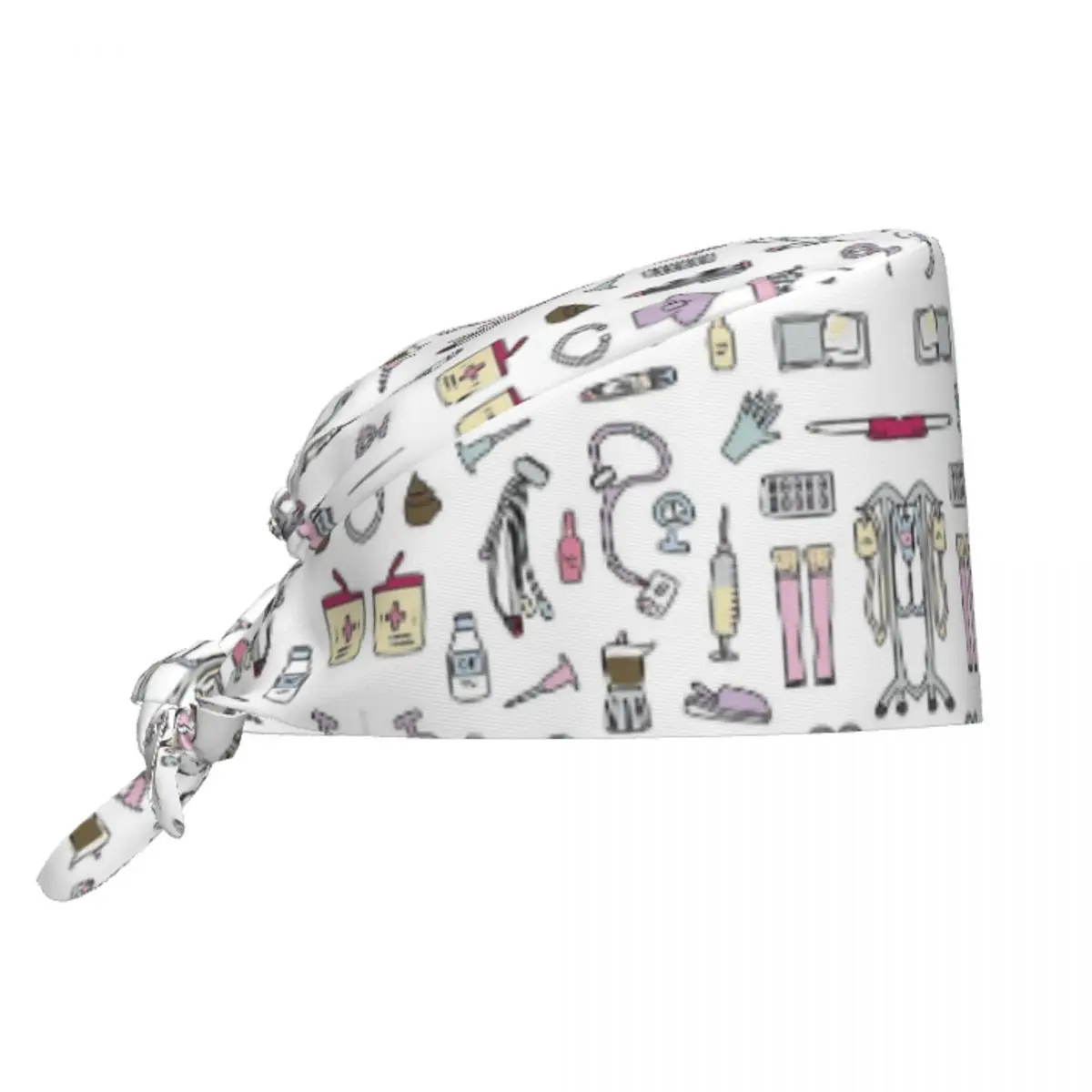 Custom Cartoon Nurse Enfermera En Apuros Working Cap Surgical Hats Men Women Operating Room Cap Nursing Cap Lab Works Hat