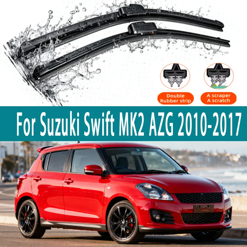 

LHD Front Wiper Blades For Suzuki Swift MK2 AZG 2010-2017 2011 2012 2013 2014 2015 2016 3x Windshield 22"17"Accessories