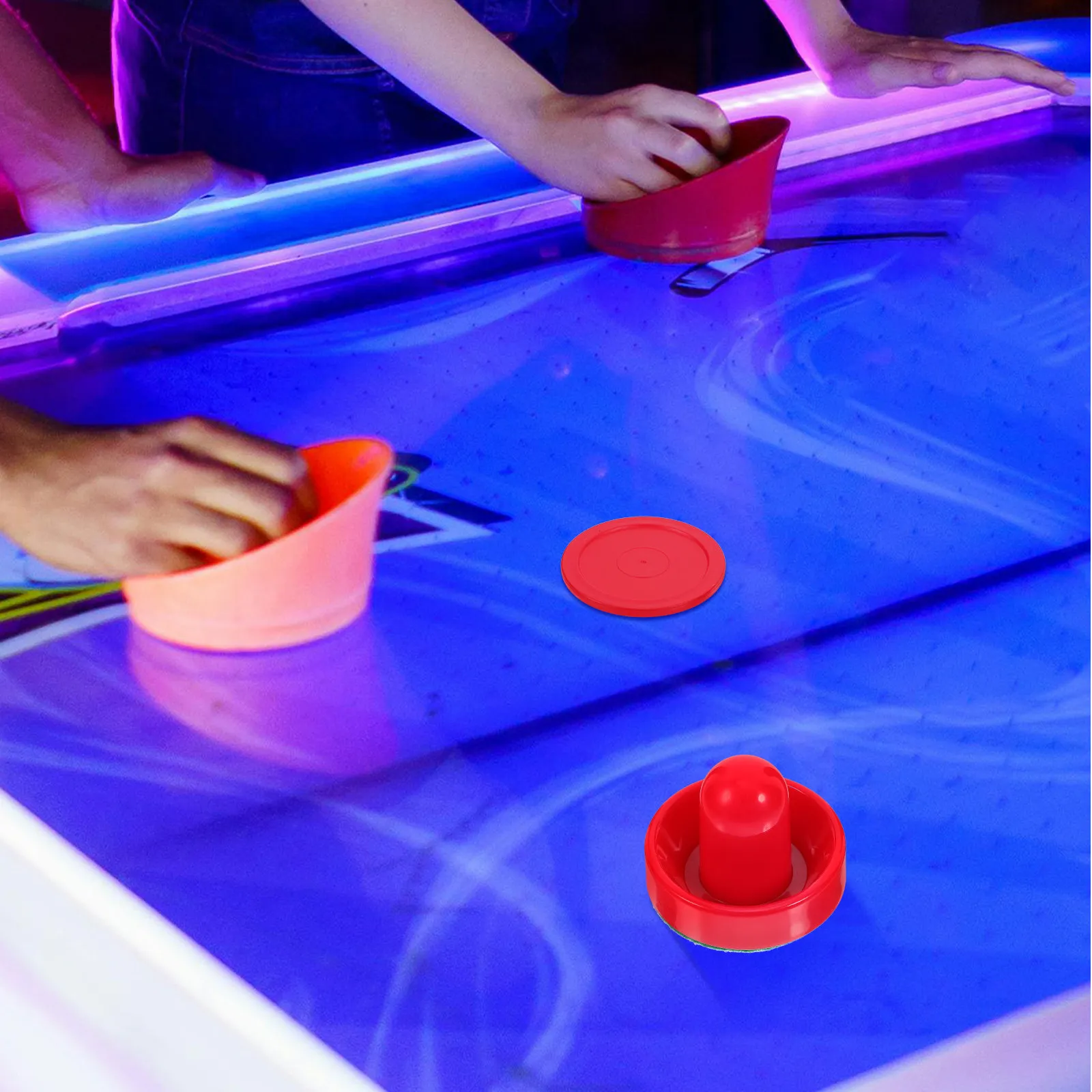 

1 set 1 Mm Ice Pushers Plastic Pucks Paddles For Tabletop Air Hockey Replacement Pieces, Hockey Table Accessories, Team