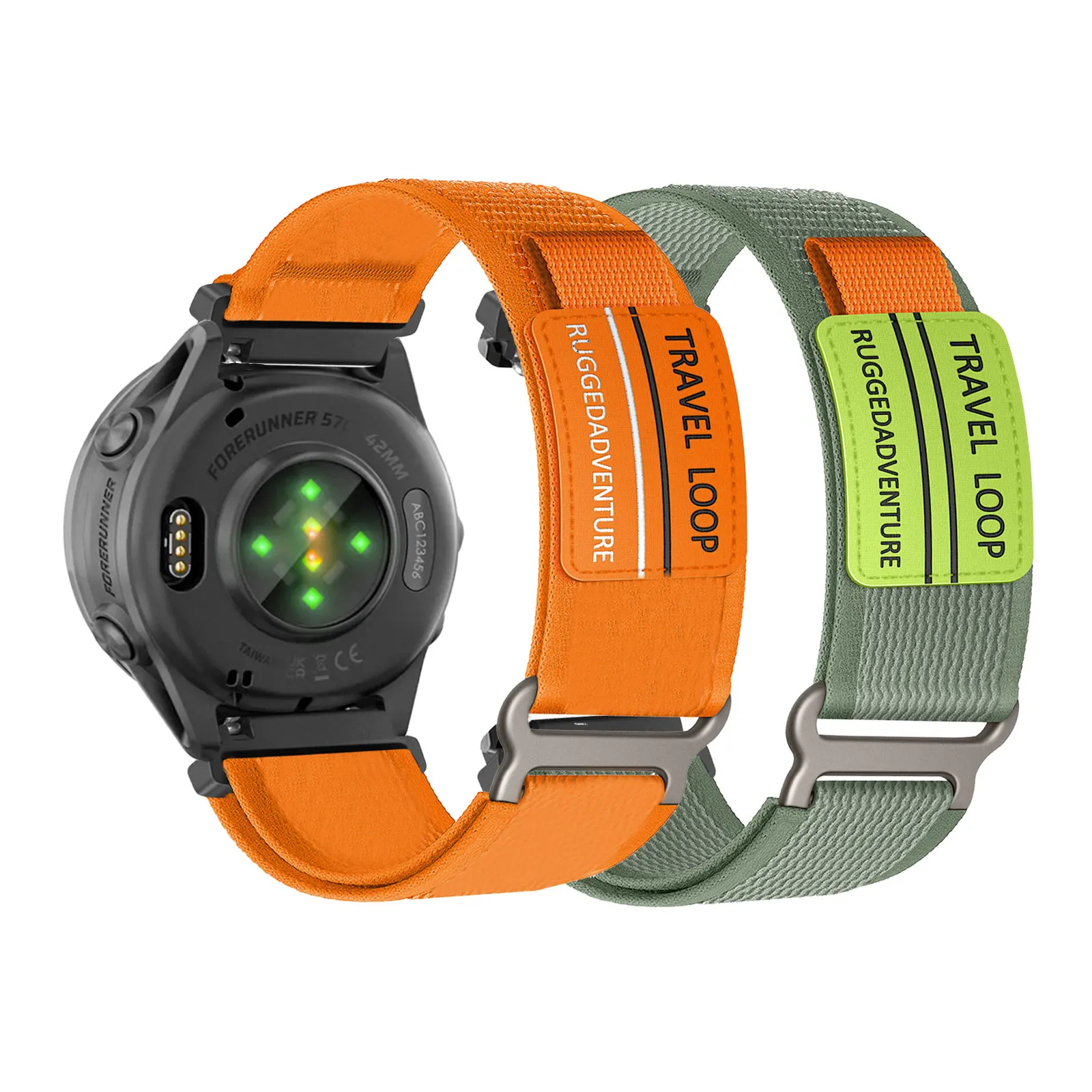 

2 шт. нейлоновые ремешки на липучке для Garmin Forerunner 570 42 мм/Vivoactive 6