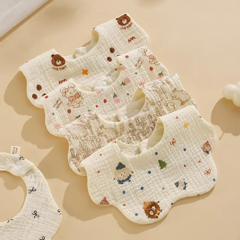 ✰✪1PC Baby Bibs Cotton Newborn Bibs Feeding Drool Bandana Saliva Towel Toddler Ruffle Floral Bib Baby Accessories view 4