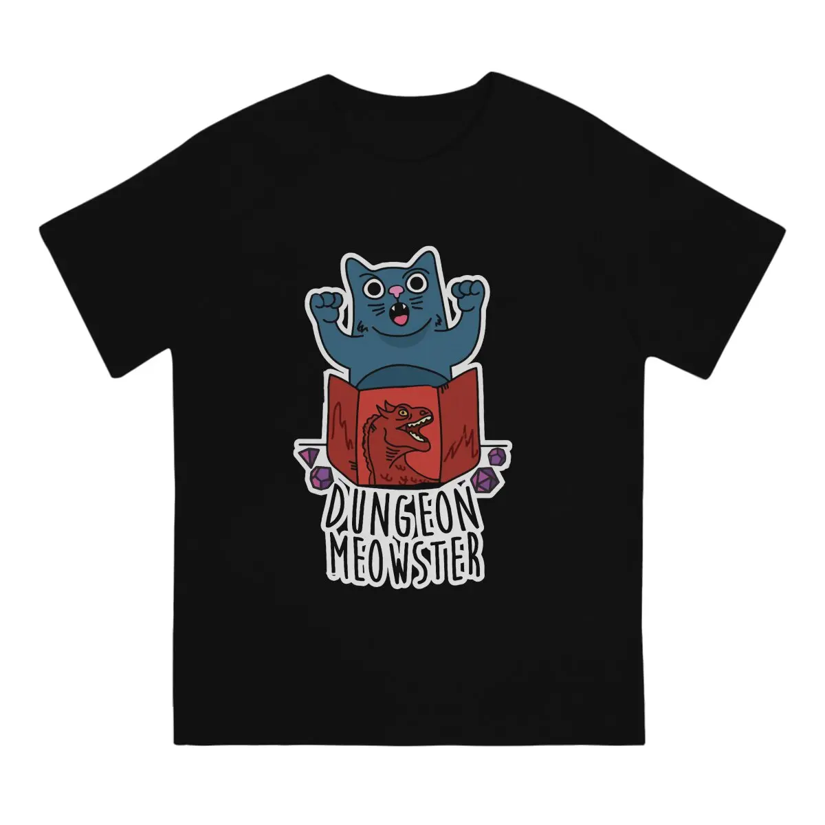 Dungeon Meowster Men T Shirt Dragon Quest Dragonlord Hero Game Leisure Tees Short Sleeve Crew Neck T-Shirt 100% Cotton Printed