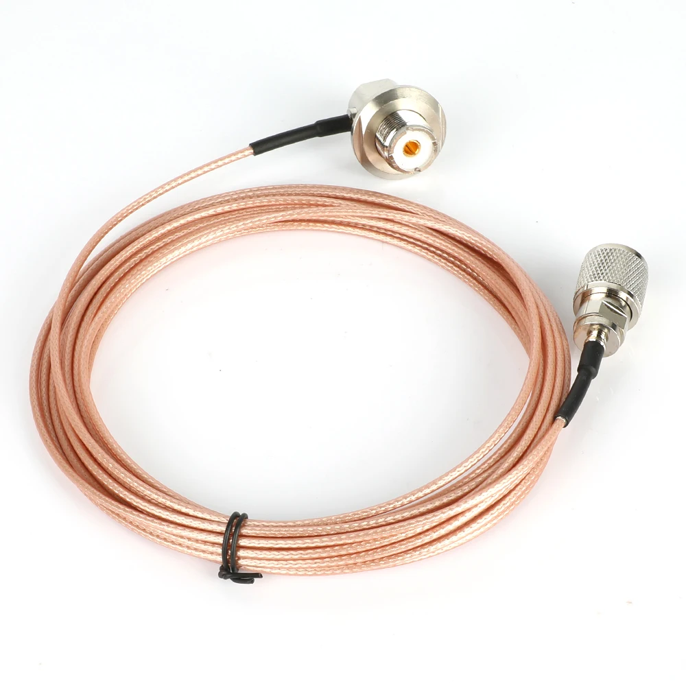 Pink 5 Meter 316 Coaxial Cable UHF/PL-259 Male to Female for QYT KT-8900 YAESU ICOM KENWOOD Mobile Radio Walkie Talkie Antenna