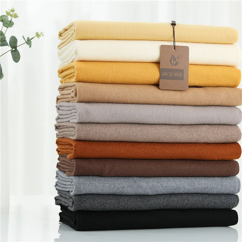 2022 Winter Cashmere Scarf Women Thick Warm Pashmina Shawls Wraps Solid Color Tassel Lady Blanket Echarpe Bufanda Hijab