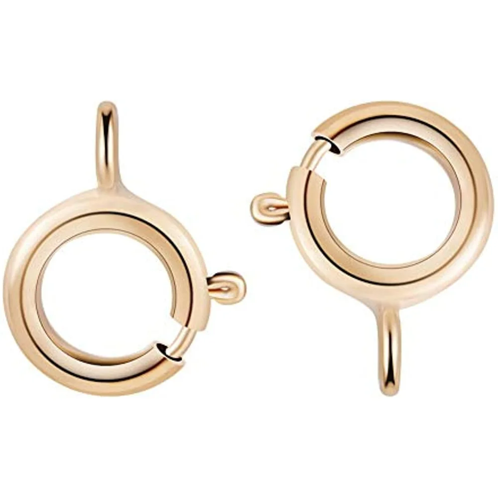 

20 PCS 14K Gold Filled Spring Ring Clasps for Necklace & Bracelet DIY Making (8mm x 6mm x 1mm)