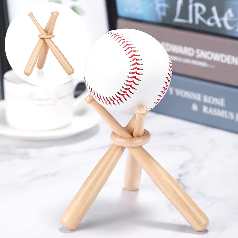 Wooden Baseball Bats Holder Mini Baseball Display Stand Golf Tennis Ball Sports Ball Storage Rack Creative Gift Tabletop Decor