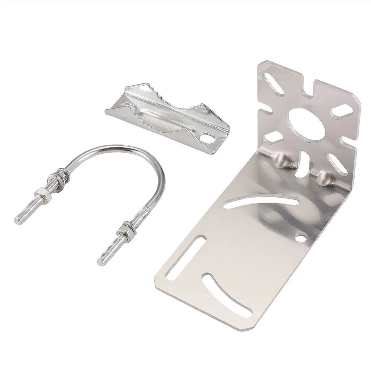 #(Upgraded)Outdoor Patch Antenna Mount L-Shaped Antenna Brackets U-Type Hoop Fixation Holding Pole Installation