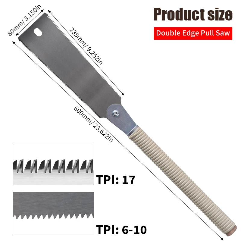 منشار يدوي ياباني SK5 شفرة منشار مرنة مزدوجة الجوانب مقطوعة من الخشب مقبض منشار سحب للخشب أدوات النجارة ذاتية الصنع
