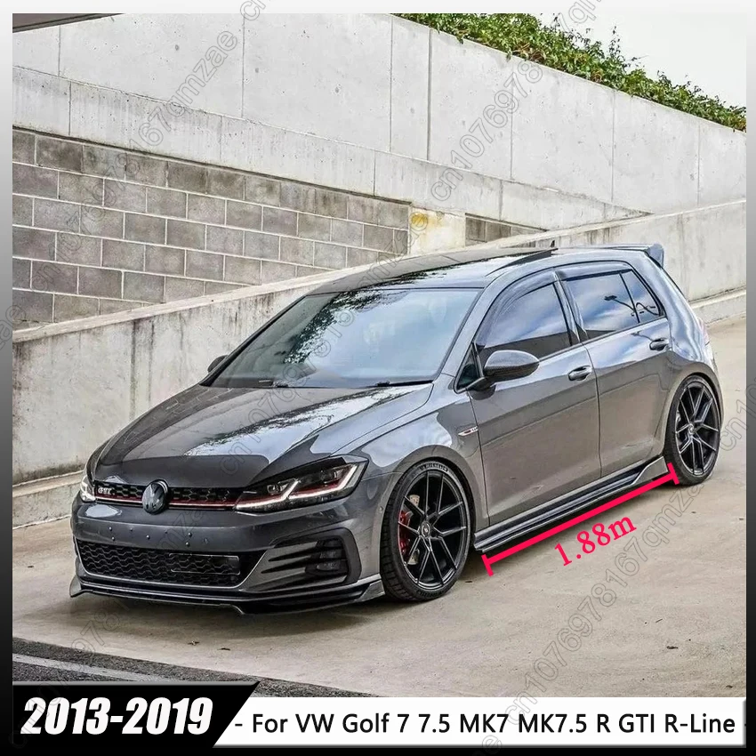1.88m 자동차 사이드 스커트 확장 스플리터 립 VW 골프 7 7.5 MK7 MK7.5 R GTI R-라인 2013-2019 4pcs 스포일러 디퓨저 액세서리