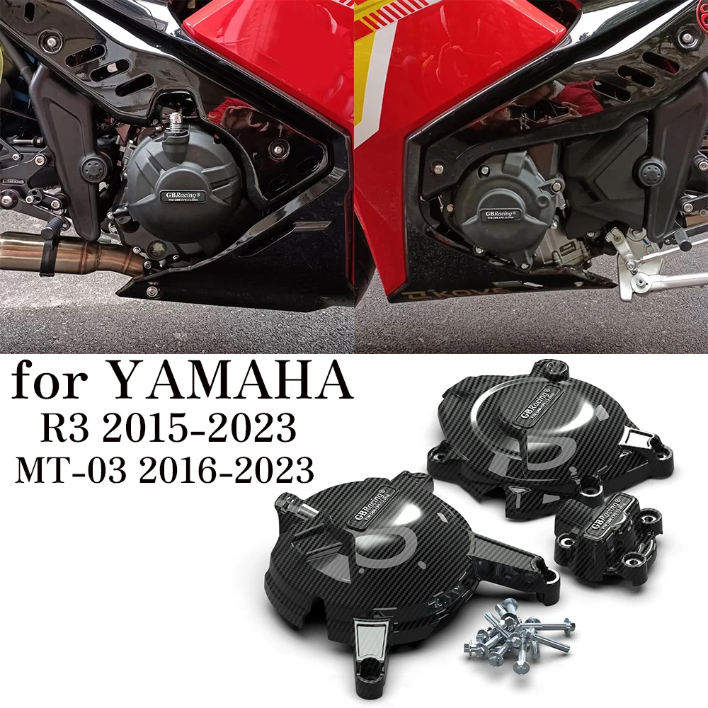 Motorcycles Engine protective cover for YAMAHA R3 2015-2023 MT-03 2016-2023 carbon fiber printing